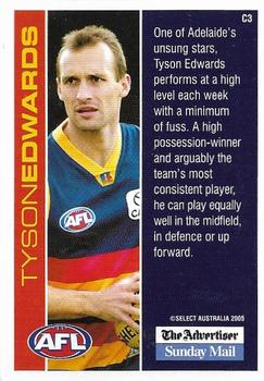 2005 Select The Advertiser-Sunday Mail AFL - Select 12 (Adelaide Crows) #3 Tyson Edwards Back